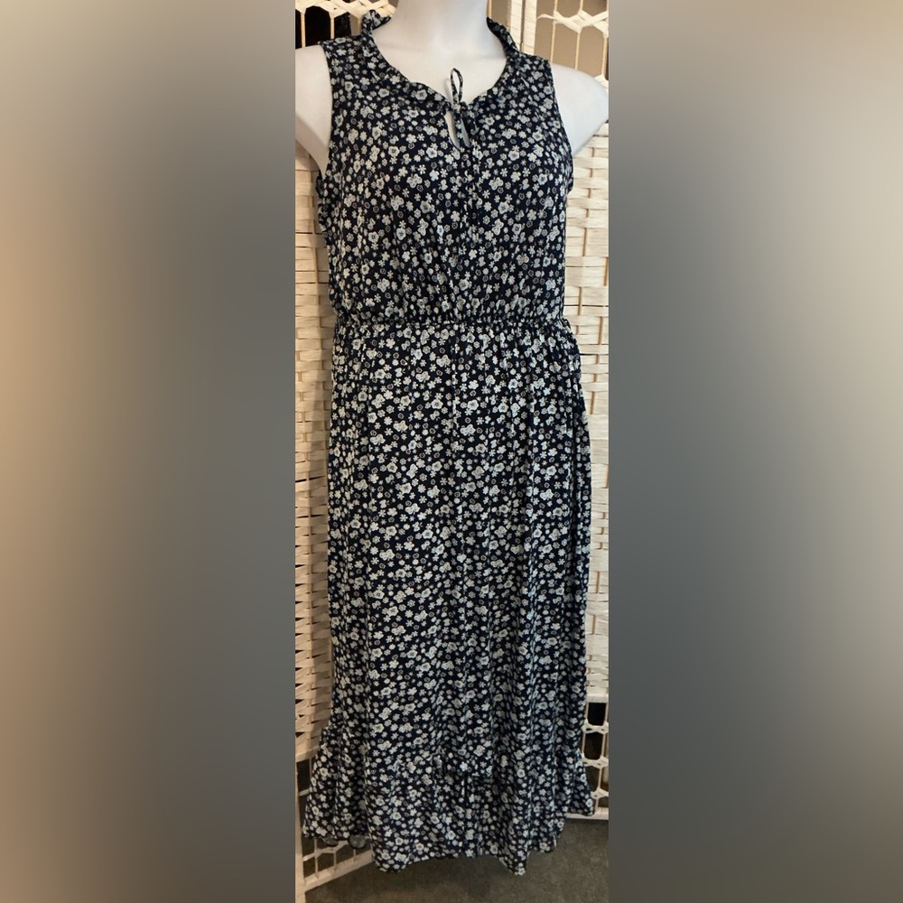 Floral Blue and White Maxi Dress